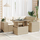 Loungeset 5-delig poly rattan beige