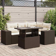 Loungeset 5-delig poly rattan bruin