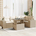 Loungeset 6-delig poly rattan beige