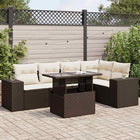 Loungeset poly rattan bruin 6-delig