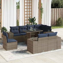 16-delige Loungeset met kussens poly rattan acacia grijs