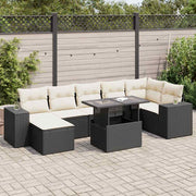 Loungeset 8-delig poly rattan zwart