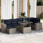 Loungeset 8-delig poly rattan grijs