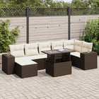 Loungeset poly rattan 8-delig bruin