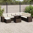 Loungeset 9-delig poly rattan bruin