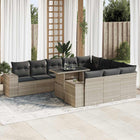 Loungeset 11-delig poly rattan lichtgrijs