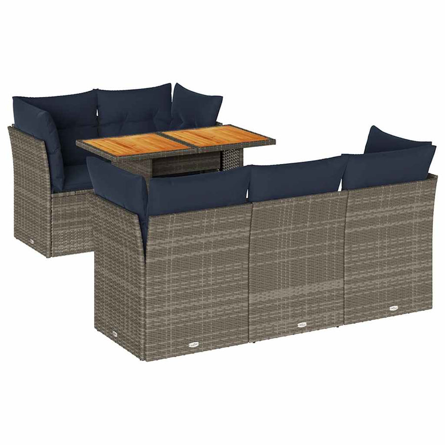 6-Delige Loungeset Met Kussens Poly Rattan