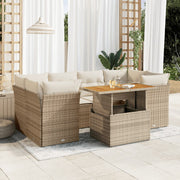 Loungeset 7-delig poly rattan beige