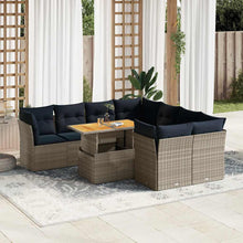 9-Delige Loungeset Met Kussens Poly Rattan 1 Grijs