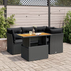 5-Piece Loungeset with Cushions Poly Rattan Black