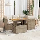 Loungeset 5-delig poly rattan beige