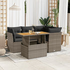 Loungeset 5-delig poly rattan grijs