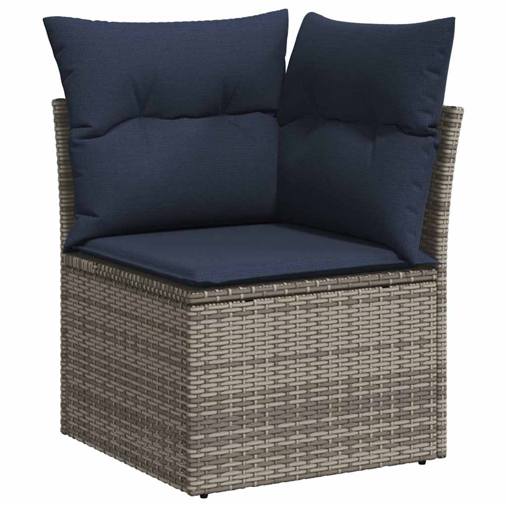 5-Delige Loungeset Met Kussens Poly Rattan 1 Grijs