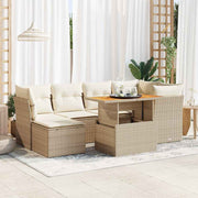 Loungeset 7-delig poly rattan beige