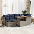 Loungeset 7-delig poly rattan grijs