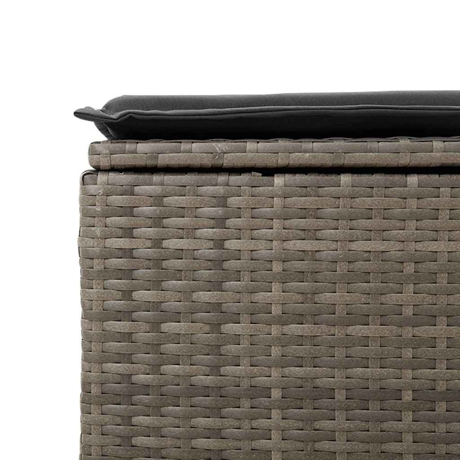 8-delige Loungeset met kussens poly rattan grijs