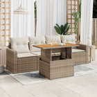 Loungeset 5-delig poly rattan beige