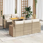 Loungeset 6-delig poly rattan beige