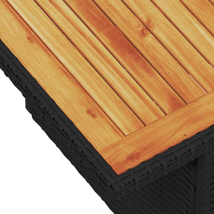 7-delige Loungeset met kussens poly rattan zwart