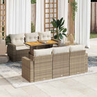 Loungeset 7-delig poly rattan beige