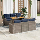 Loungeset 7-delig poly rattan grijs