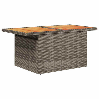 8-delige Loungeset met kussens poly rattan grijs