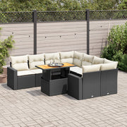 Loungeset 9-delig poly rattan zwart