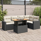 6-piece Lounge Set with Cushions Poly Rattan Black