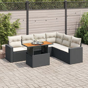 Loungeset 7-delig poly rattan zwart