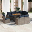 Loungeset 9-delig poly rattan grijs