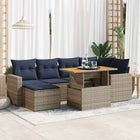 Loungeset 7-delig poly rattan grijs