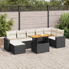 8-piece Lounge Set with Cushions Polyrattan Black