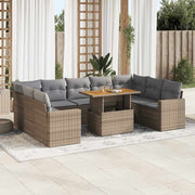 Loungeset 10-delig poly rattan beige