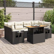 Loungeset 7-delig poly rattan zwart