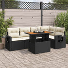 Loungeset 6-delig poly rattan zwart
