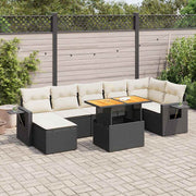 Loungeset 8-delig poly rattan zwart