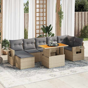 Loungeset 8-delig poly rattan beige