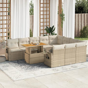 Tuinset 11-delig poly rattan beige