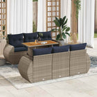 Loungeset 7-delig poly rattan grijs
