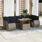 8-piece Lounge Set with Cushions Poly Rattan Grey