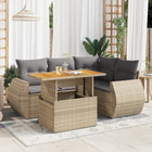 Loungeset 5-delig poly rattan beige