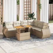 Loungeset 7-delig poly rattan beige