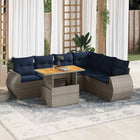 Loungeset 7-delig poly rattan grijs