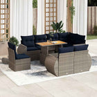 Loungeset 9-delig poly rattan grijs