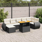 Loungeset 8-delig poly rattan zwart