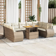 Loungeset 10-delig poly rattan beige