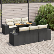 Loungeset 7-delig poly rattan zwart