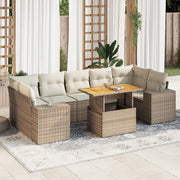 Loungeset 8-delig poly rattan beige