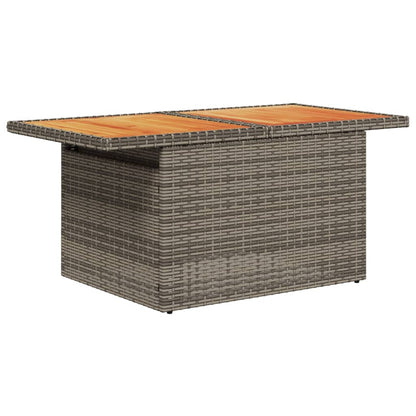 8-delige Loungeset met kussens poly rattan grijs