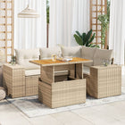 Loungeset 5-delig poly rattan beige